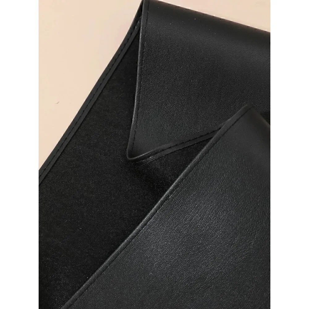 Bow Tie Wide Wrap Around Obi Corset Black Belt NEW SIZE L-XL NEW